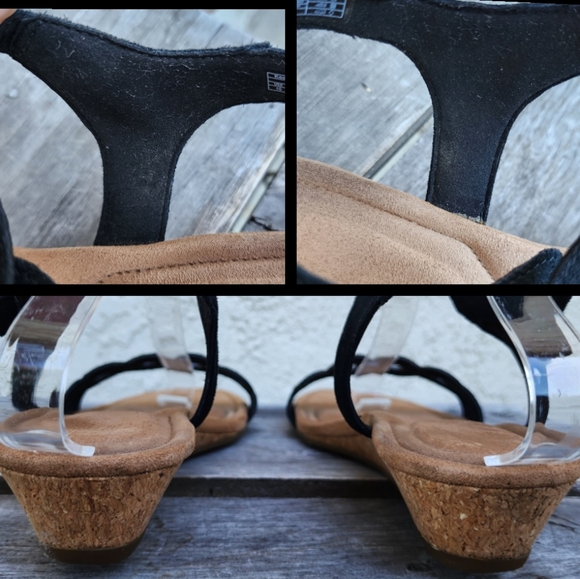 10 women Koolaburra by UGG platform cork grommet strap sandals black gold velvet - Picture 14 of 16